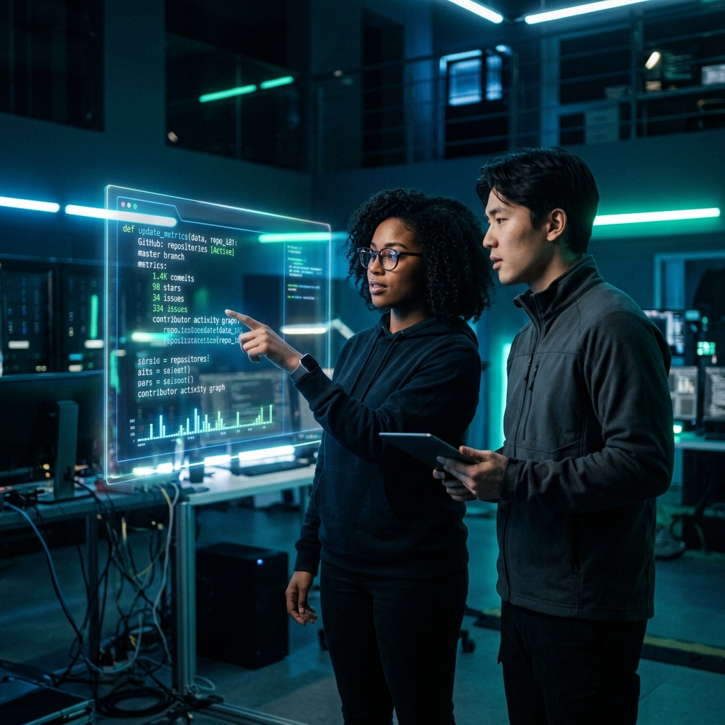 Developers Collaborating on Open Source Code